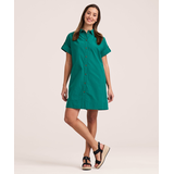 Robe chemise courte texturée pour femmes, Denver Hayes Front_Flat