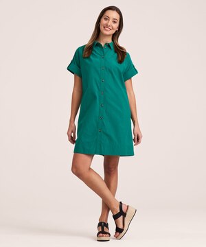 Robe chemise courte texturée pour femmes, Denver Hayes