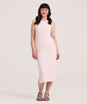Robe moulante en tricot côtelé pour femmes, Denver Hayes