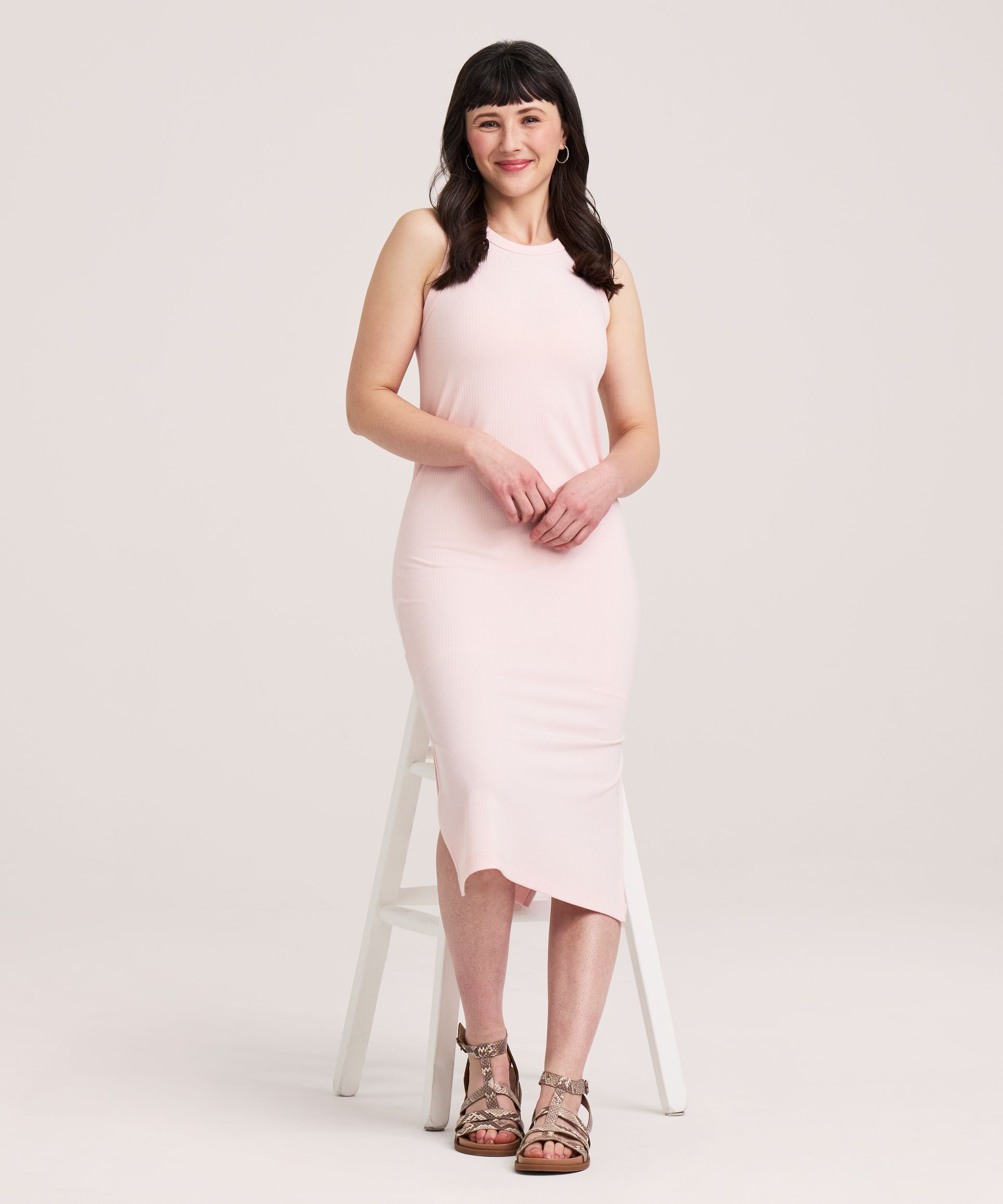 Robe moulante en tricot côtelé pour femmes, Denver Hayes