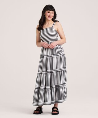 Denver Hayes Women's Smocked Bodice Tier Dress
