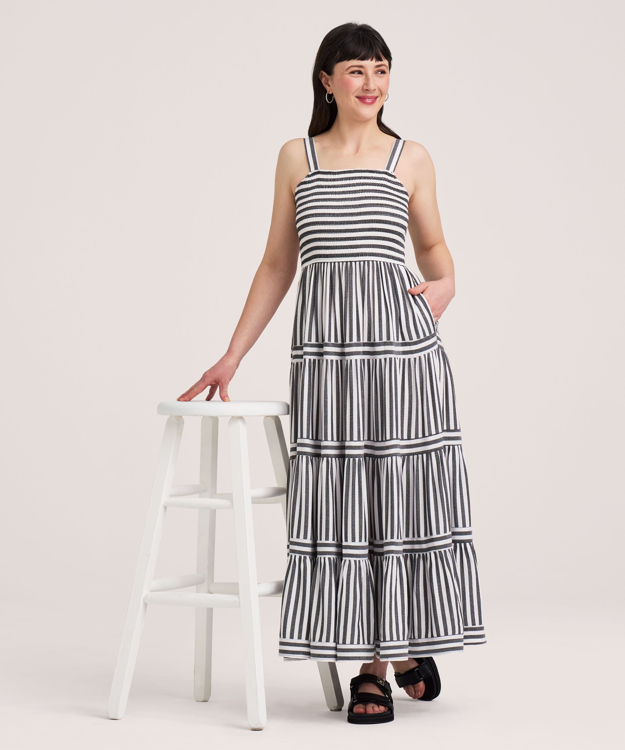 Denver Hayes Women's Smocked Bodice Tier Dress