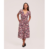 Robe imprimée mi-longue à manches courtes pour femmes, Denver Hayes