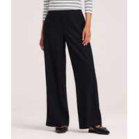 Pantalon à enfiler en mélange de lin à jambe large pour femmes, Denver Hayes Front_Flat