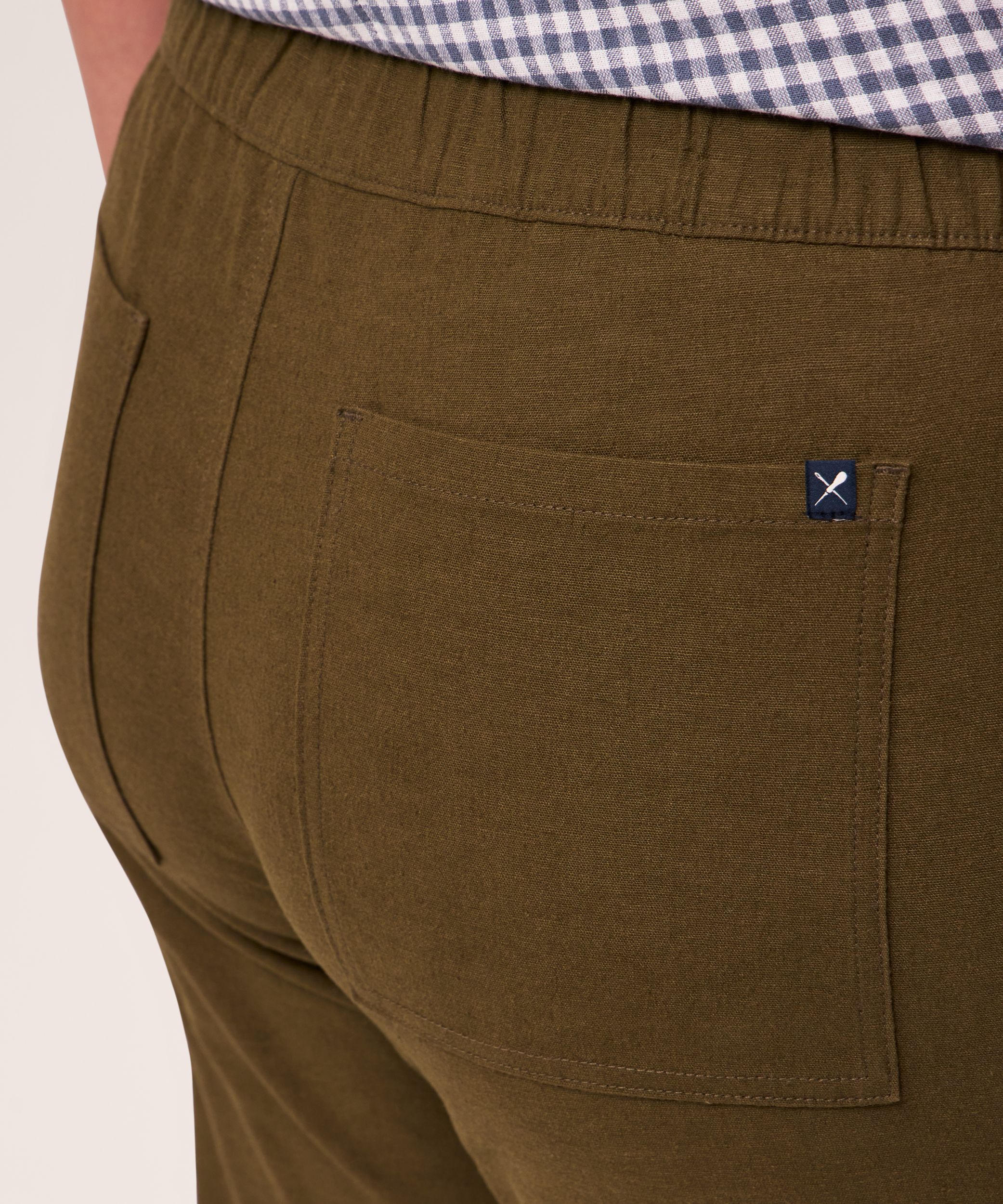 Pantalon à enfiler en mélange de lin pour femmes, Ankle Grazer, Denver Hayes