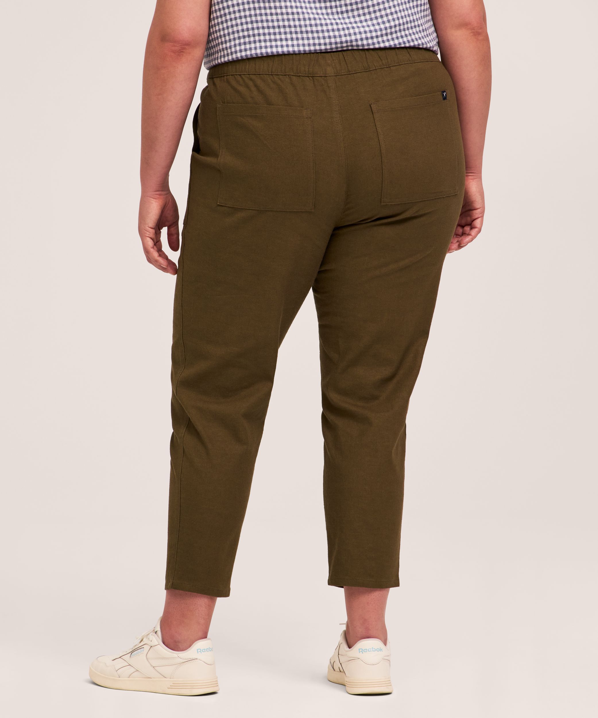 Pantalon à enfiler en mélange de lin pour femmes, Ankle Grazer, Denver Hayes