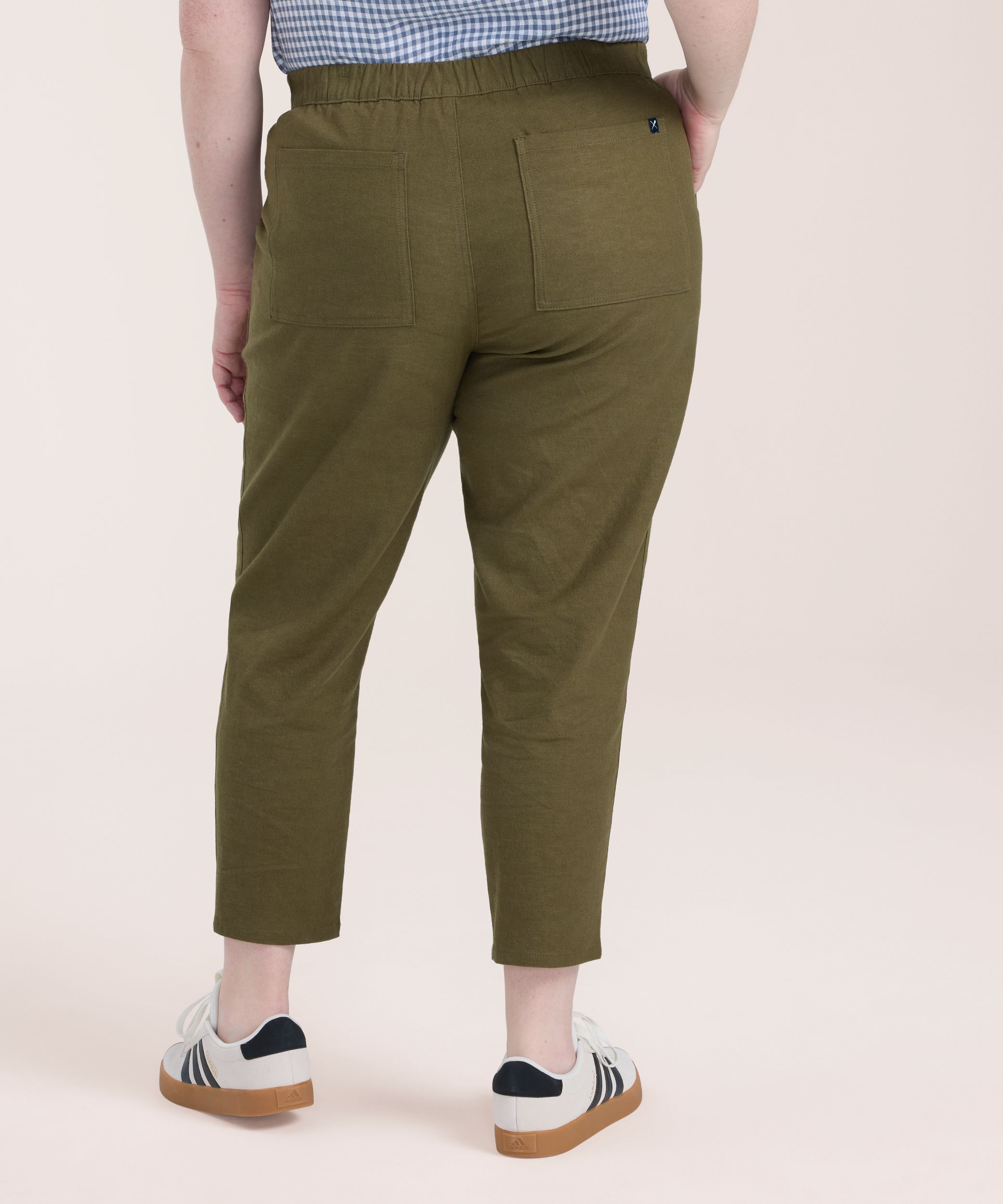 Pantalon à enfiler en mélange de lin pour femmes, Ankle Grazer, Denver Hayes