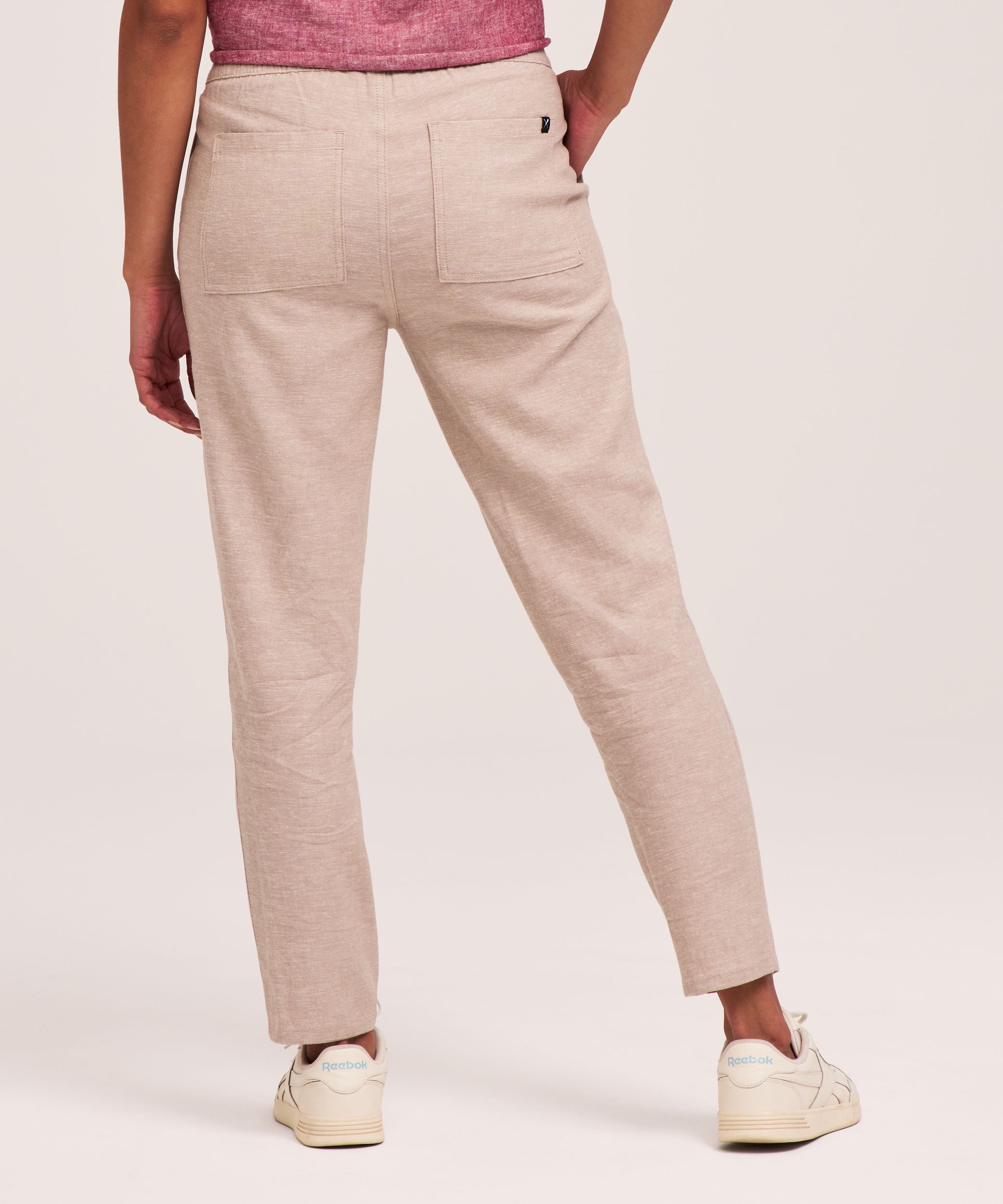 Pantalon à enfiler en mélange de lin pour femmes, Ankle Grazer, Denver Hayes