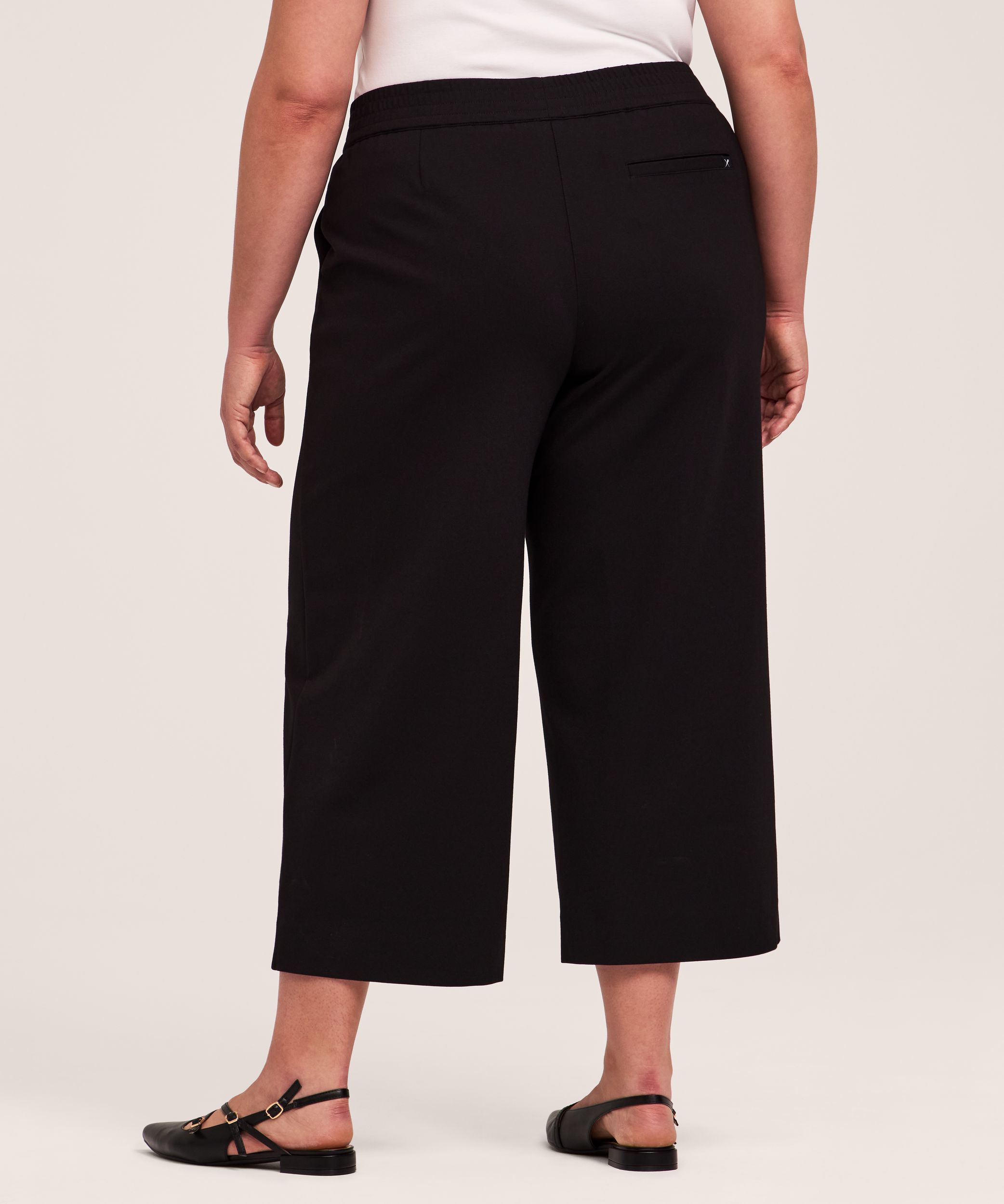 Denver Hayes Women's Pull-On Knit Wide Leg Crop Pant