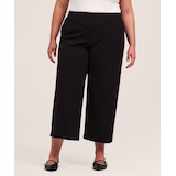 Pantalon court à enfiler en tricot à jambe large pour femmes, Denver Hayes Front_Flat