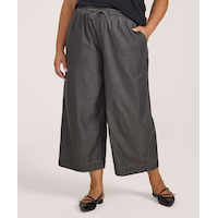 Denver Hayes Women's Pull-On Wide Leg Tencel Crop Pant Front_Flat