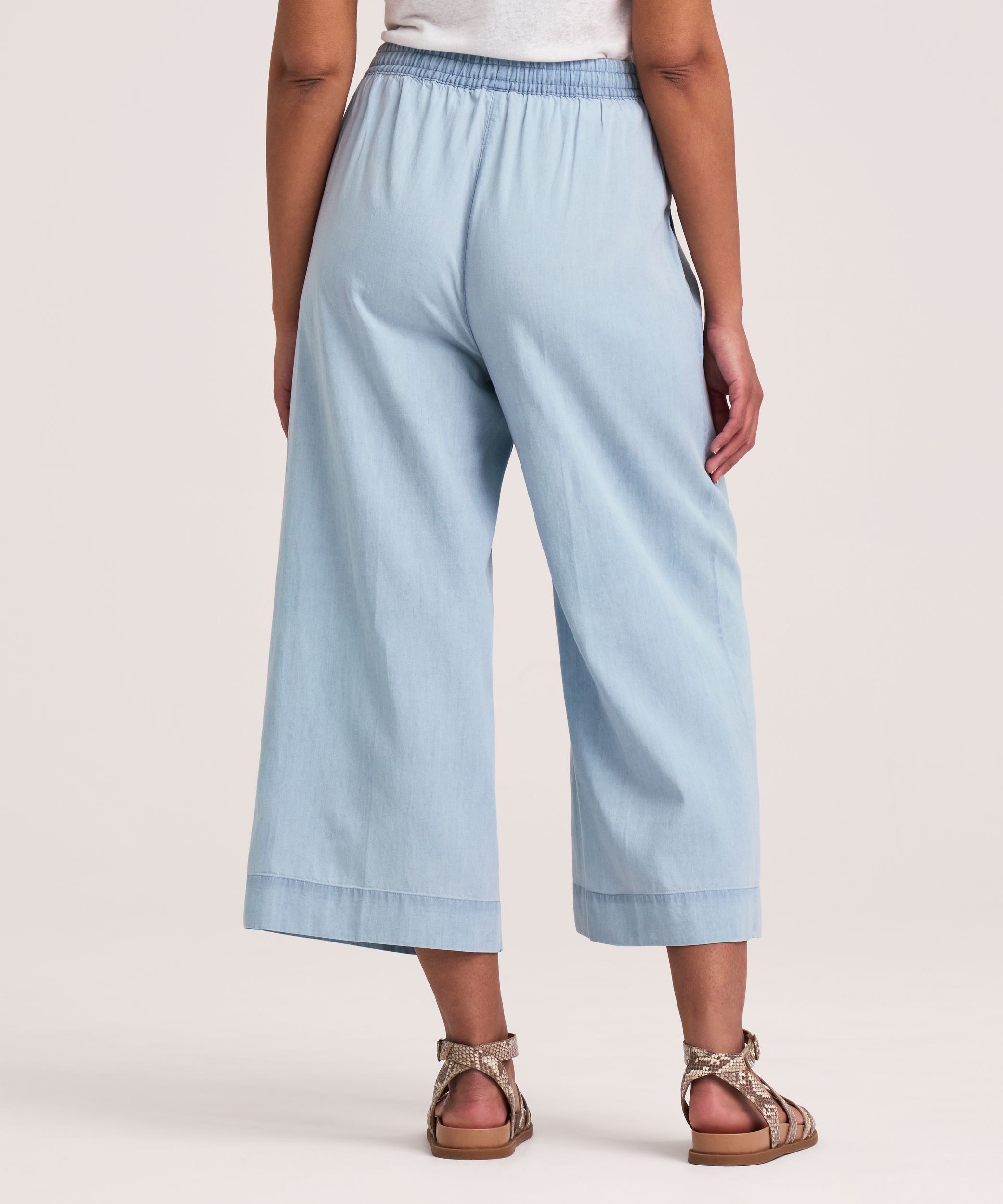 Denver Hayes Women's Pull-On Wide Leg Tencel Crop Pant