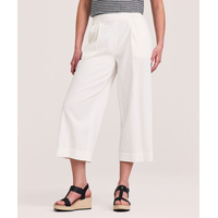 Pantalon court à enfiler à jambe large en mélange de lin pour femmes, Denver Hayes