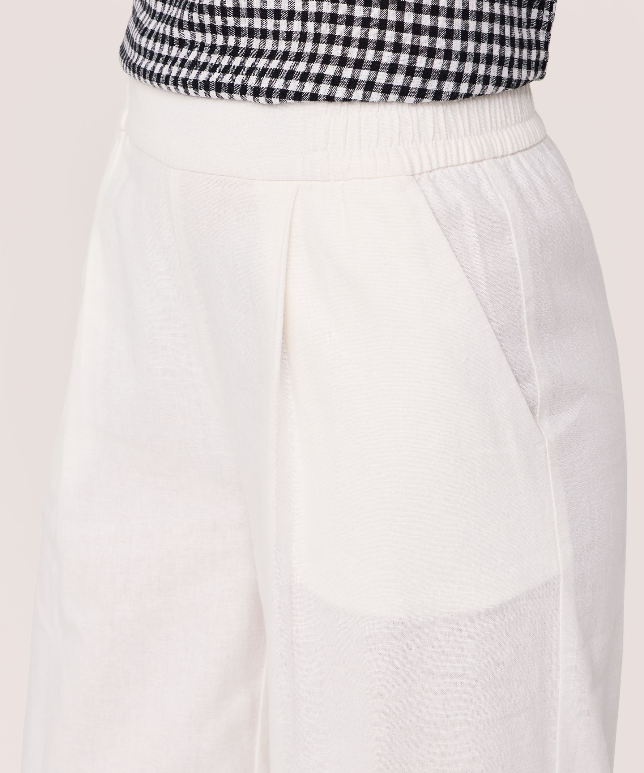 Denver Hayes Women's Pull-On Wide Leg Linen Blend Crop