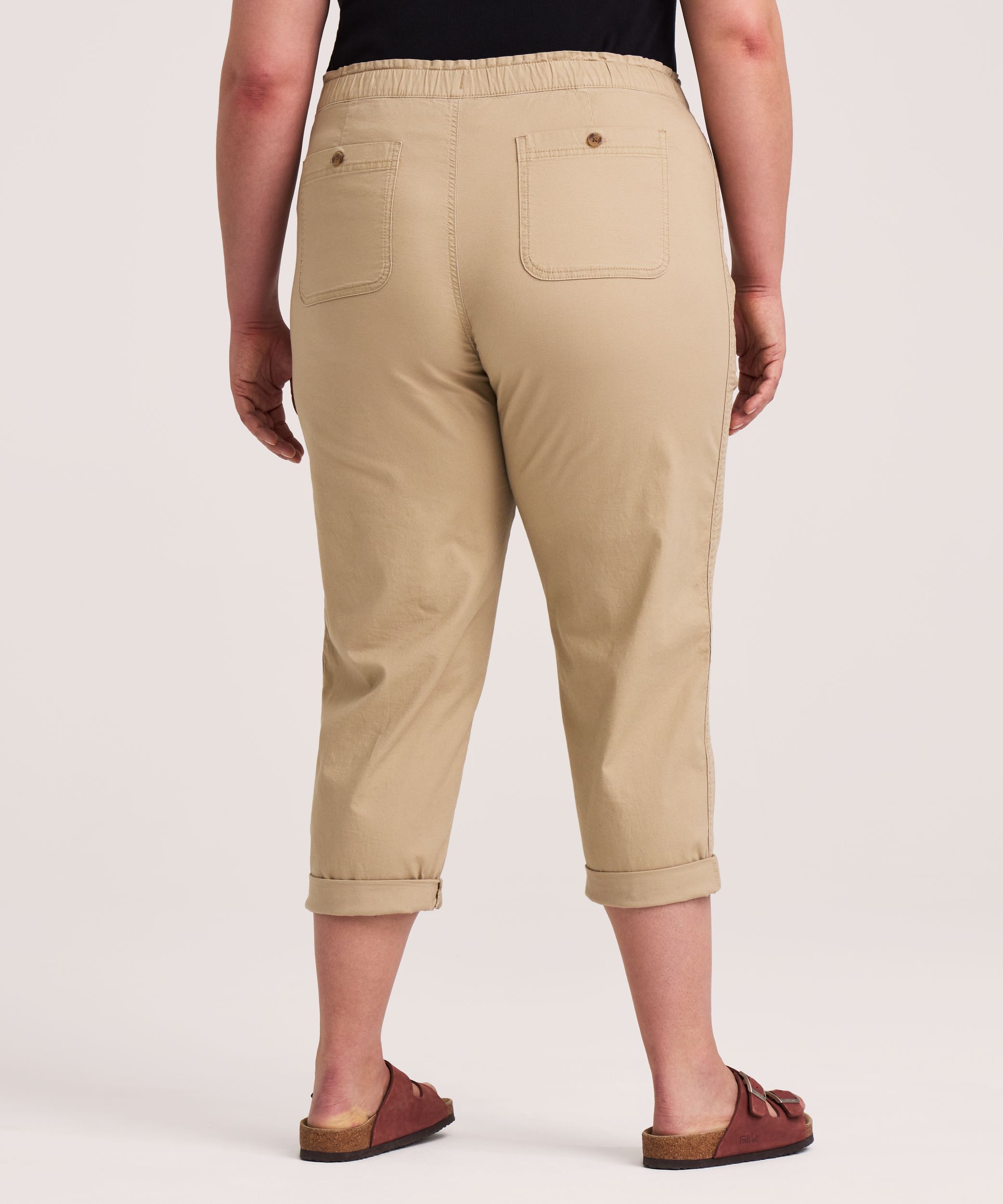 Denver Hayes Women's Pull-On Stretch Canvas Crop Capri Pant