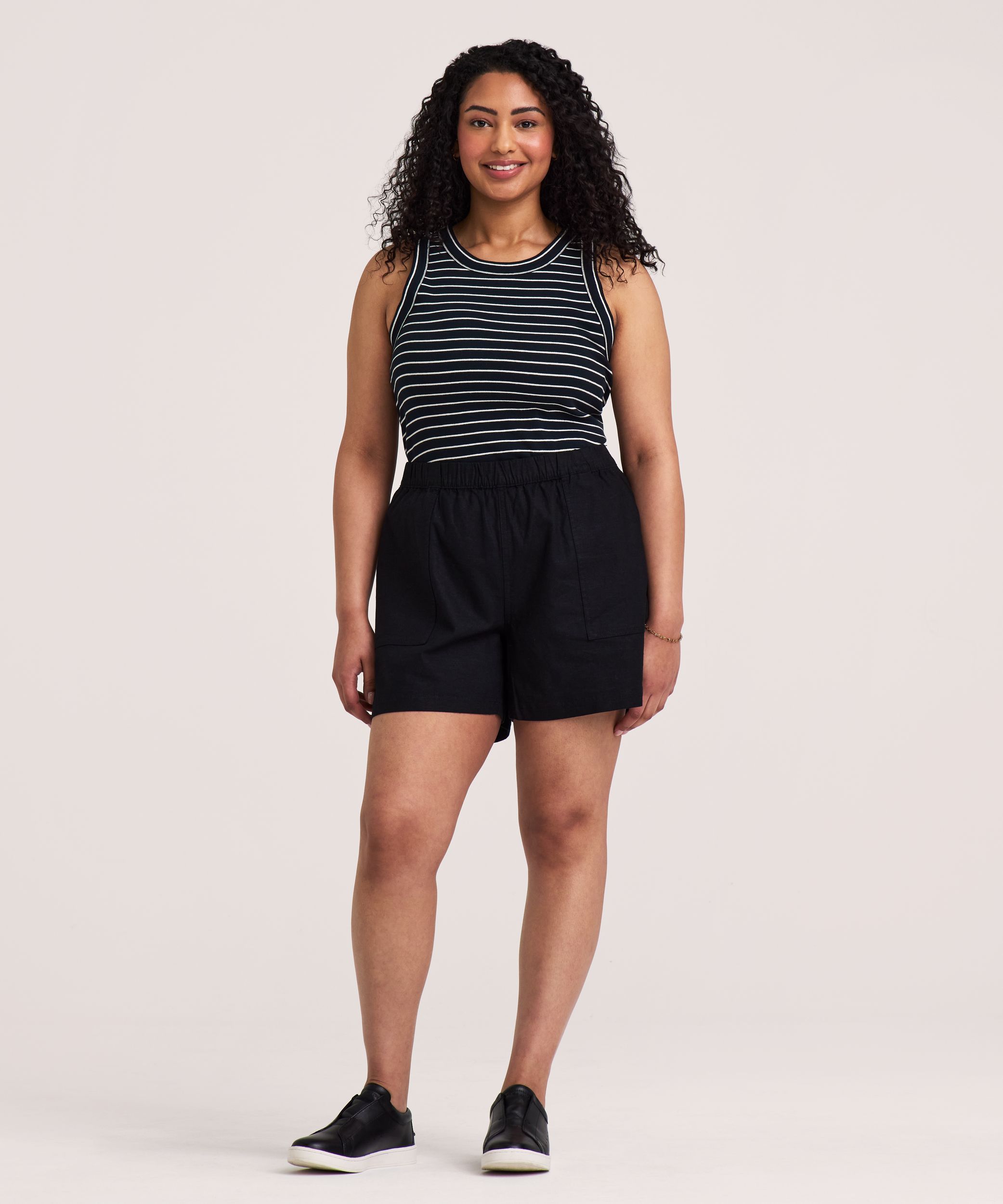 Short à enfiler en mélange de lin pour femmes, Denver Hayes