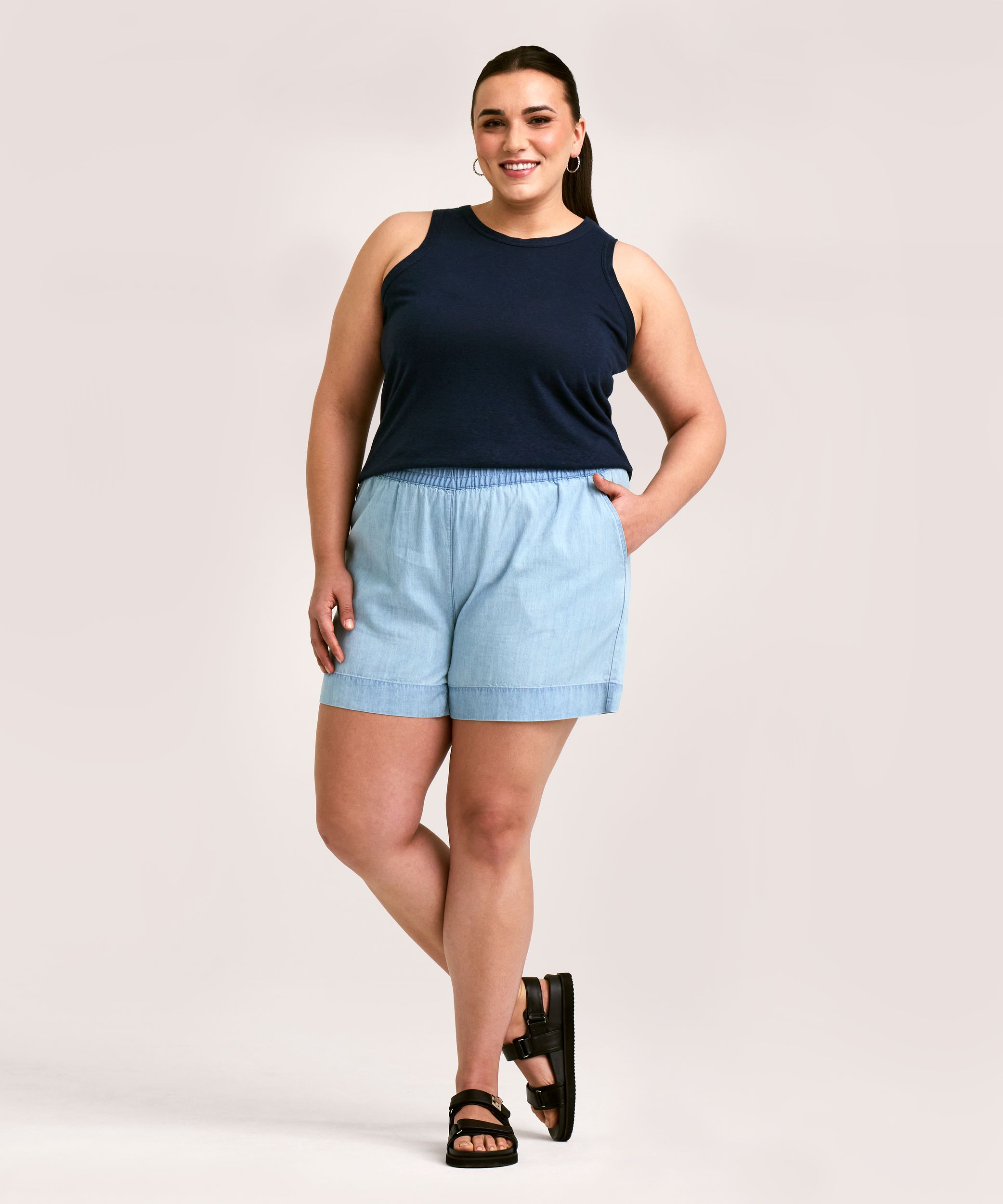 Short à enfiler en Tencel pour femmes, Denver Hayes