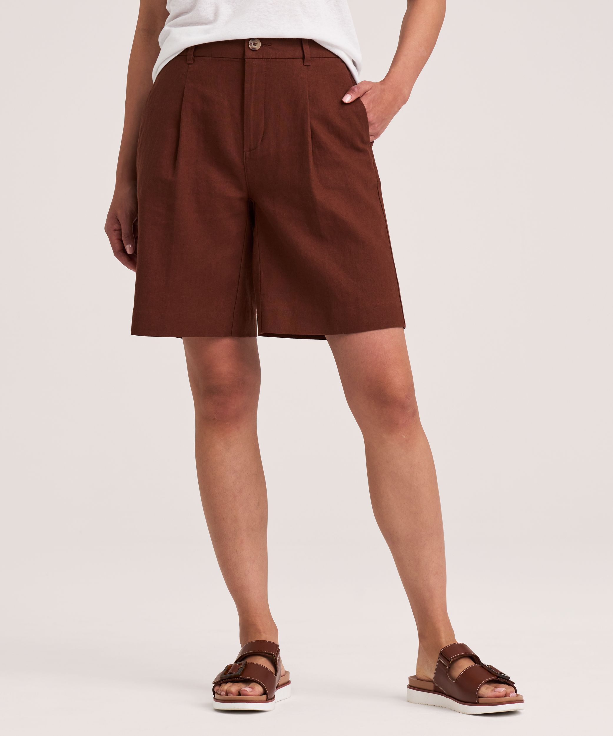 Denver Hayes Women's Blend Pleated Bermuda Shorts