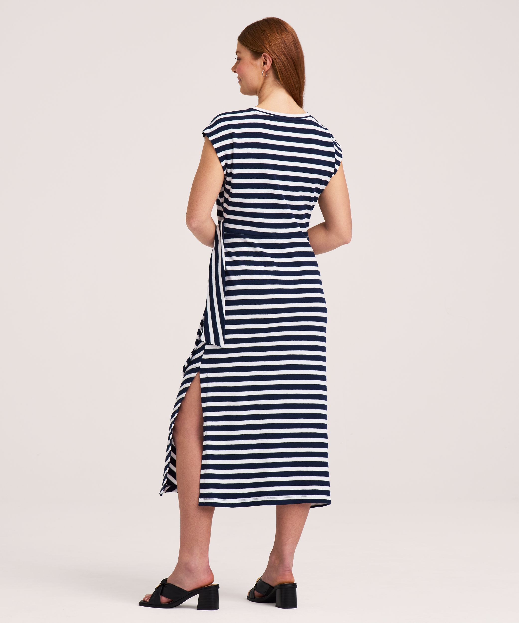 Robe en tricot à nouer sur le devant pour femmes, Denver Hayes