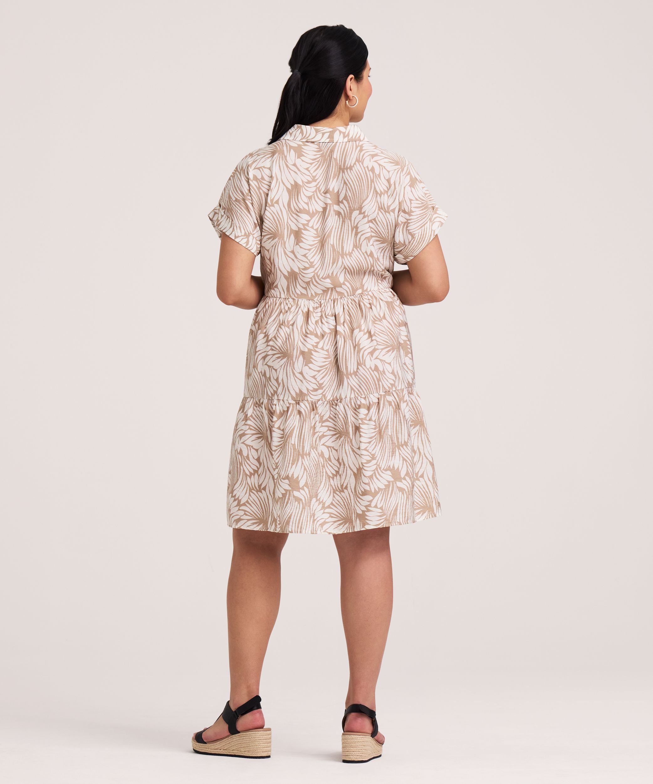 Denver Hayes Women's Short Sleeve Johnny Collar Dress