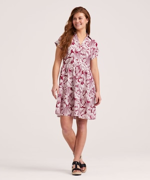 Denver Hayes Women's Short Sleeve Johnny Collar Dress