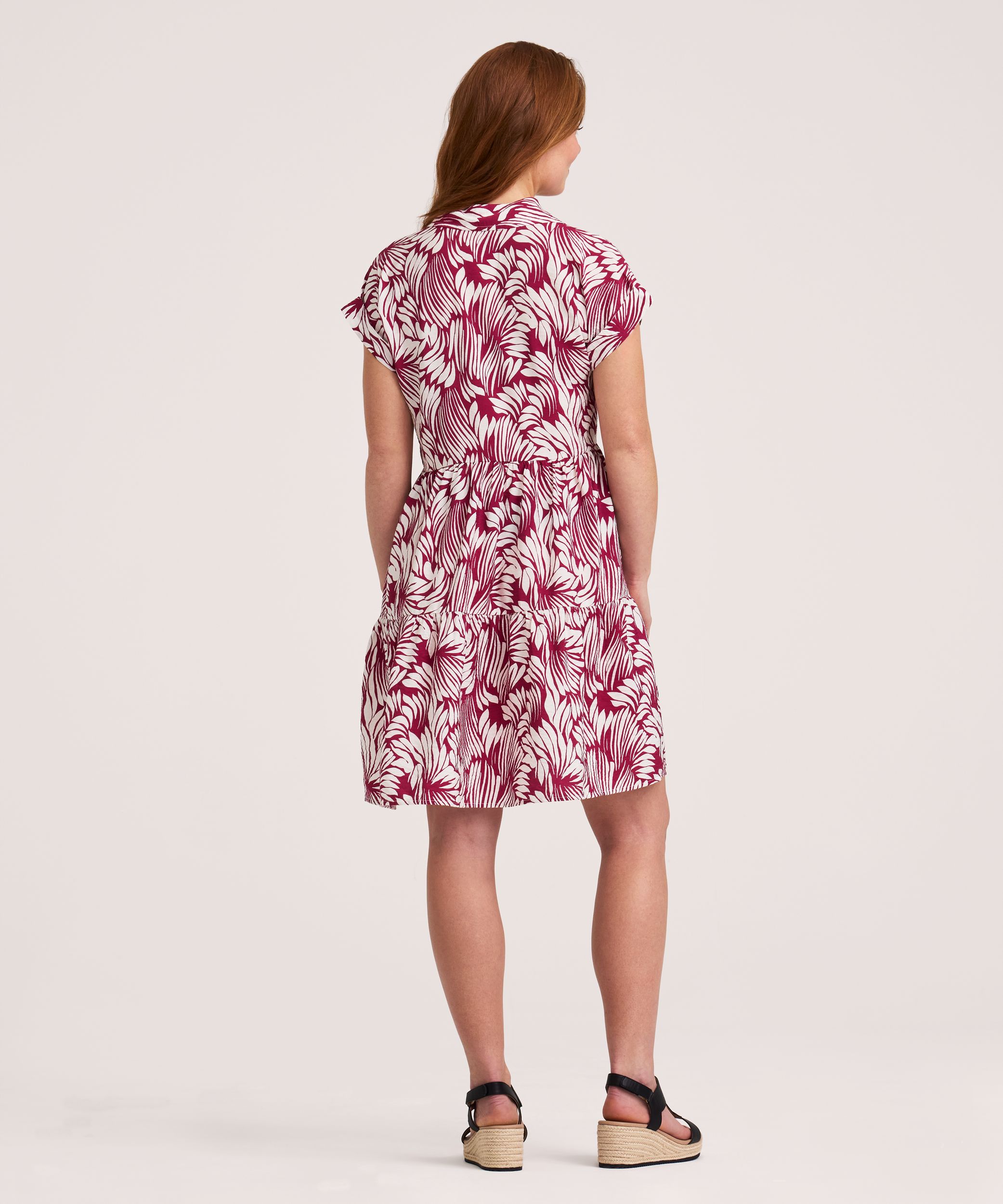 Robe à col Johnny et à manches courtes pour femmes, Denver Hayes