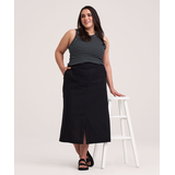 Denver Hayes Women's Linen Skirt Front_Flat