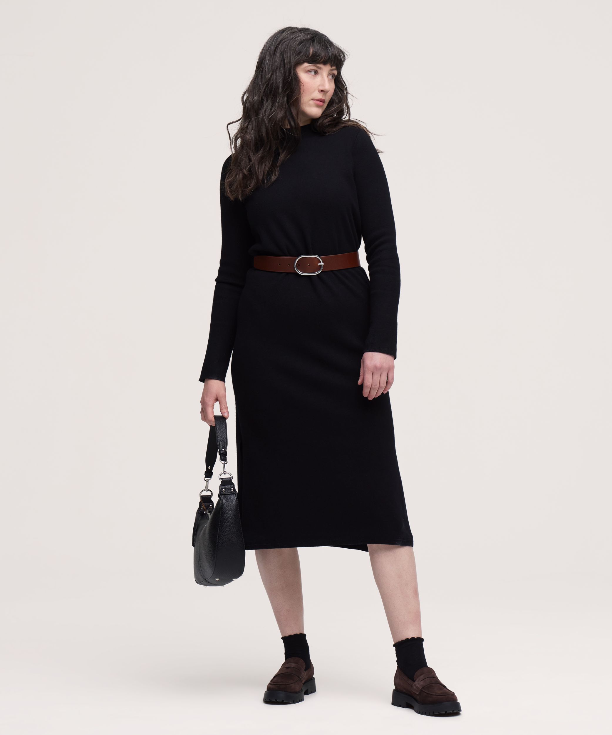 Denver Hayes Women's Double Knit Midi Sweater Dress
