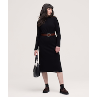 Robe chandail mi-longue en tricot double pour femmes, Denver Hayes