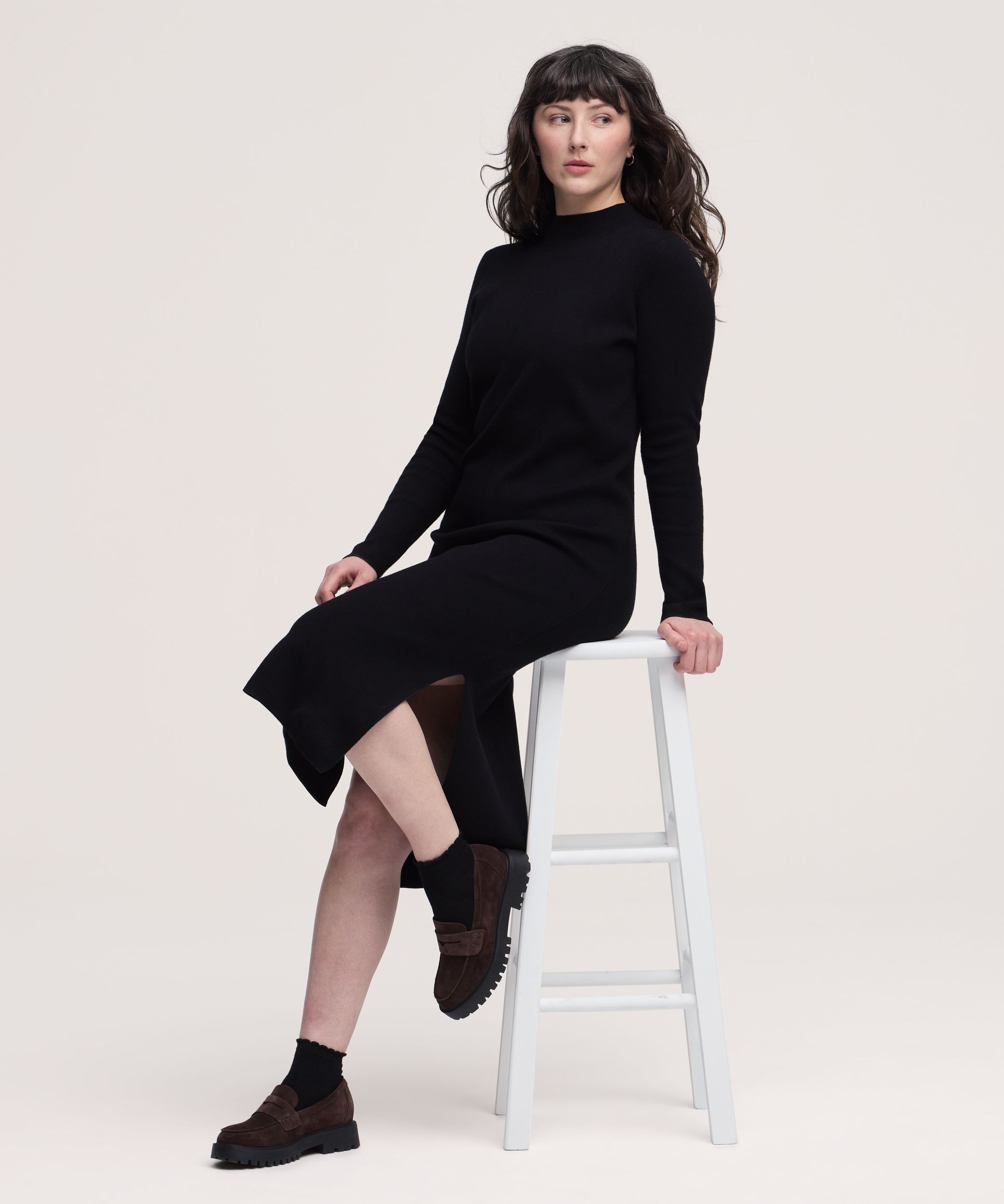 Denver Hayes Women's Double Knit Midi Sweater Dress