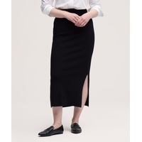 Jupe mi-longue en tricot double avec fentes pour femmes, Denver Hayes