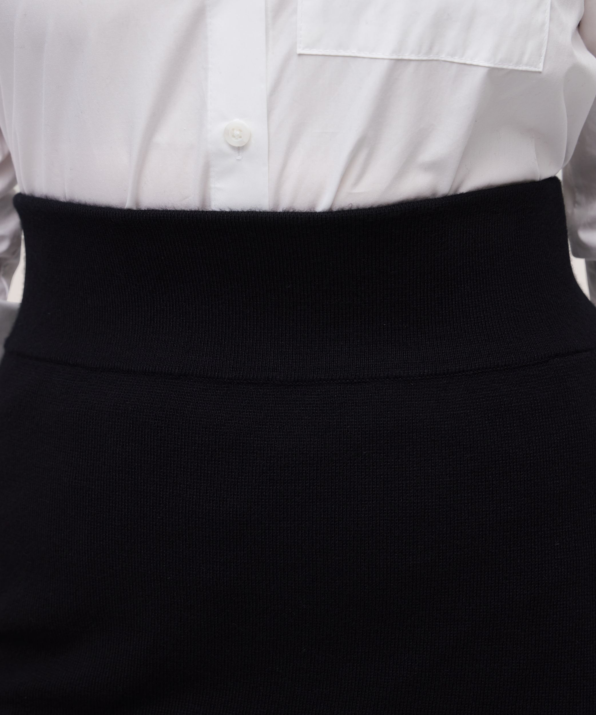 Jupe mi-longue en tricot double avec fentes pour femmes, Denver Hayes