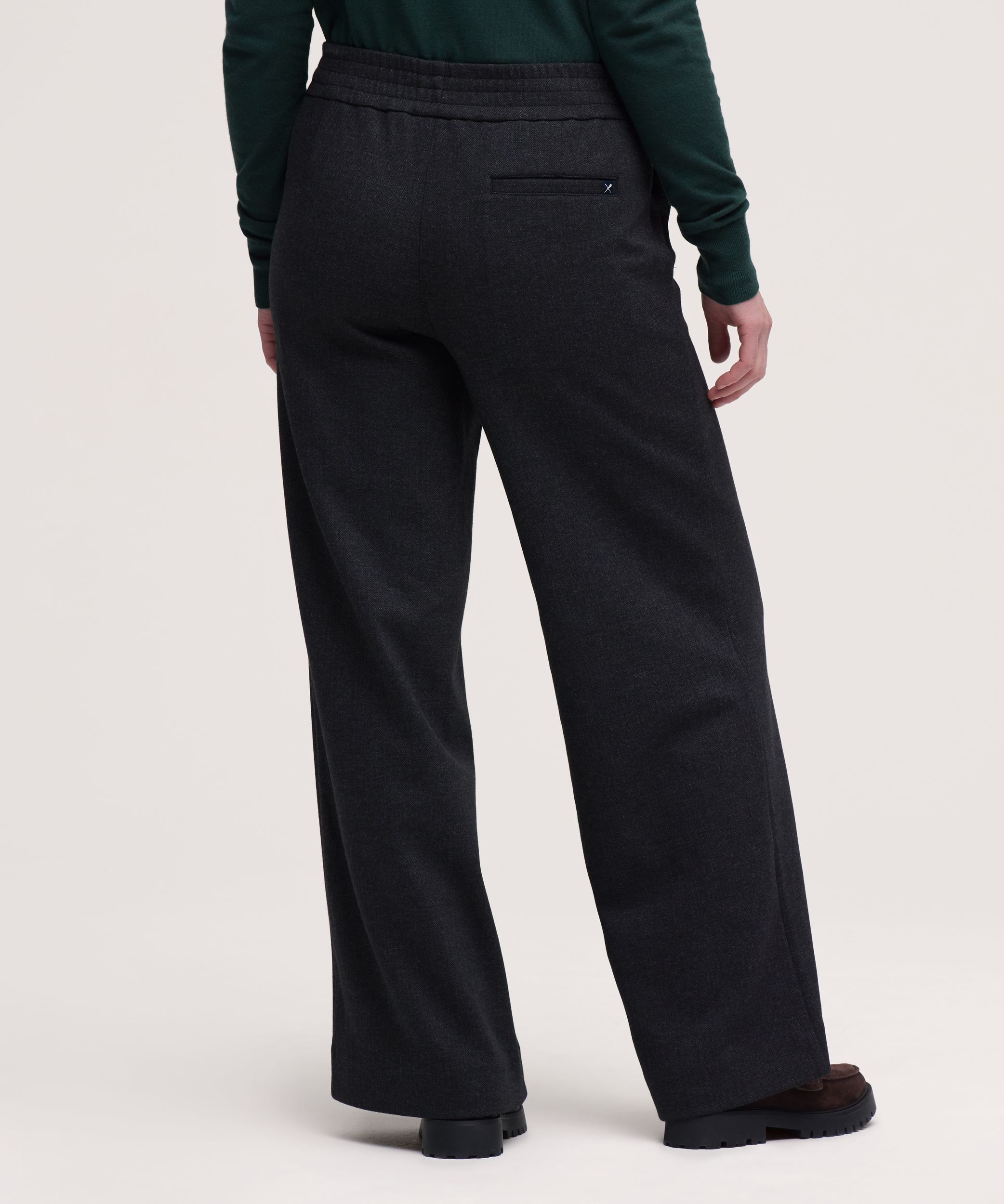 Pantalon facile à enfiler en tricot à jambe large et à motif pour femmes, Denver Hayes