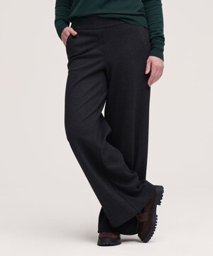 Pantalon facile à enfiler en tricot à jambe large et à motif pour femmes, Denver Hayes