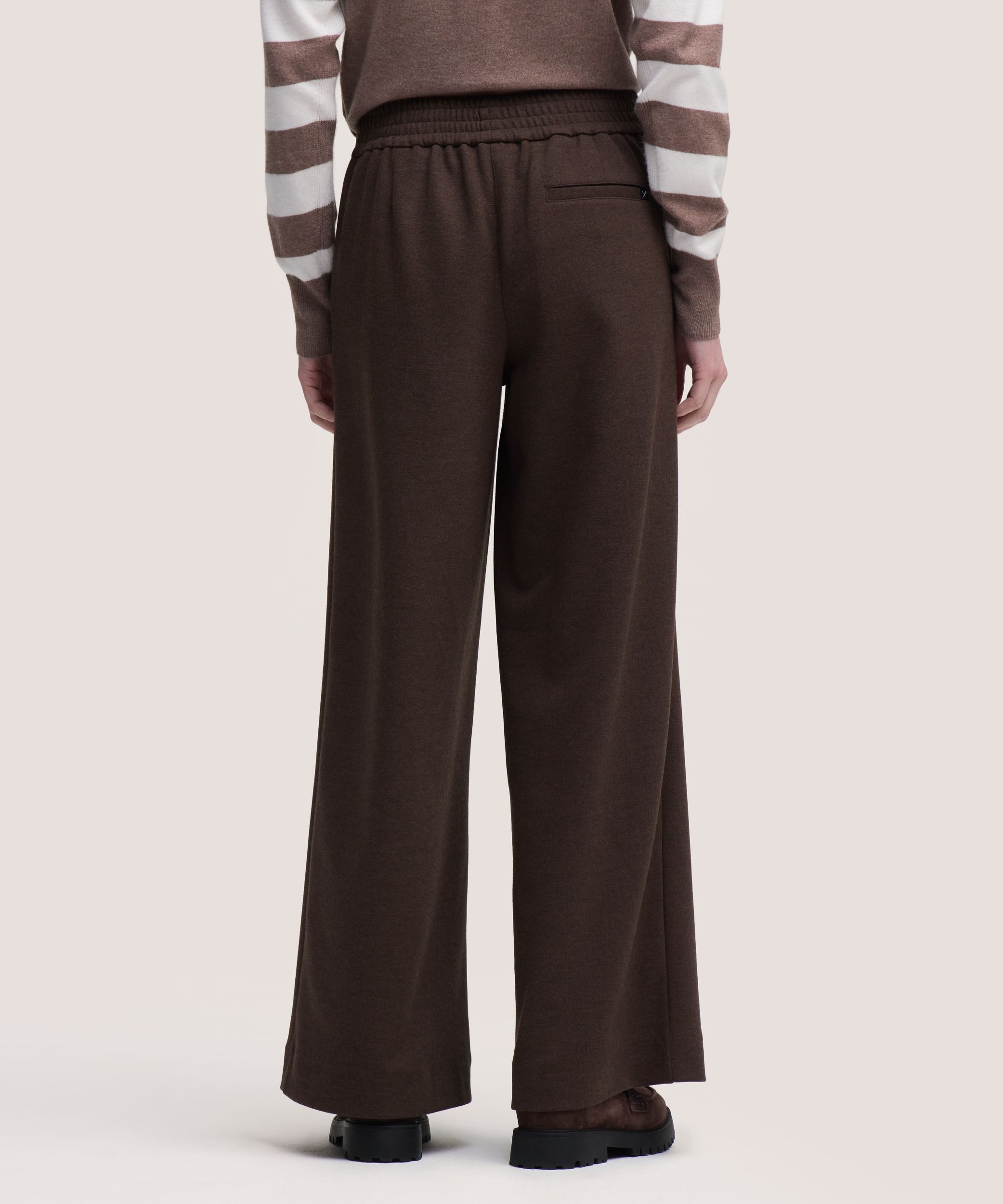 Denver Hayes Women's Easy Pull-On Pattern Knit Wide Leg Pants