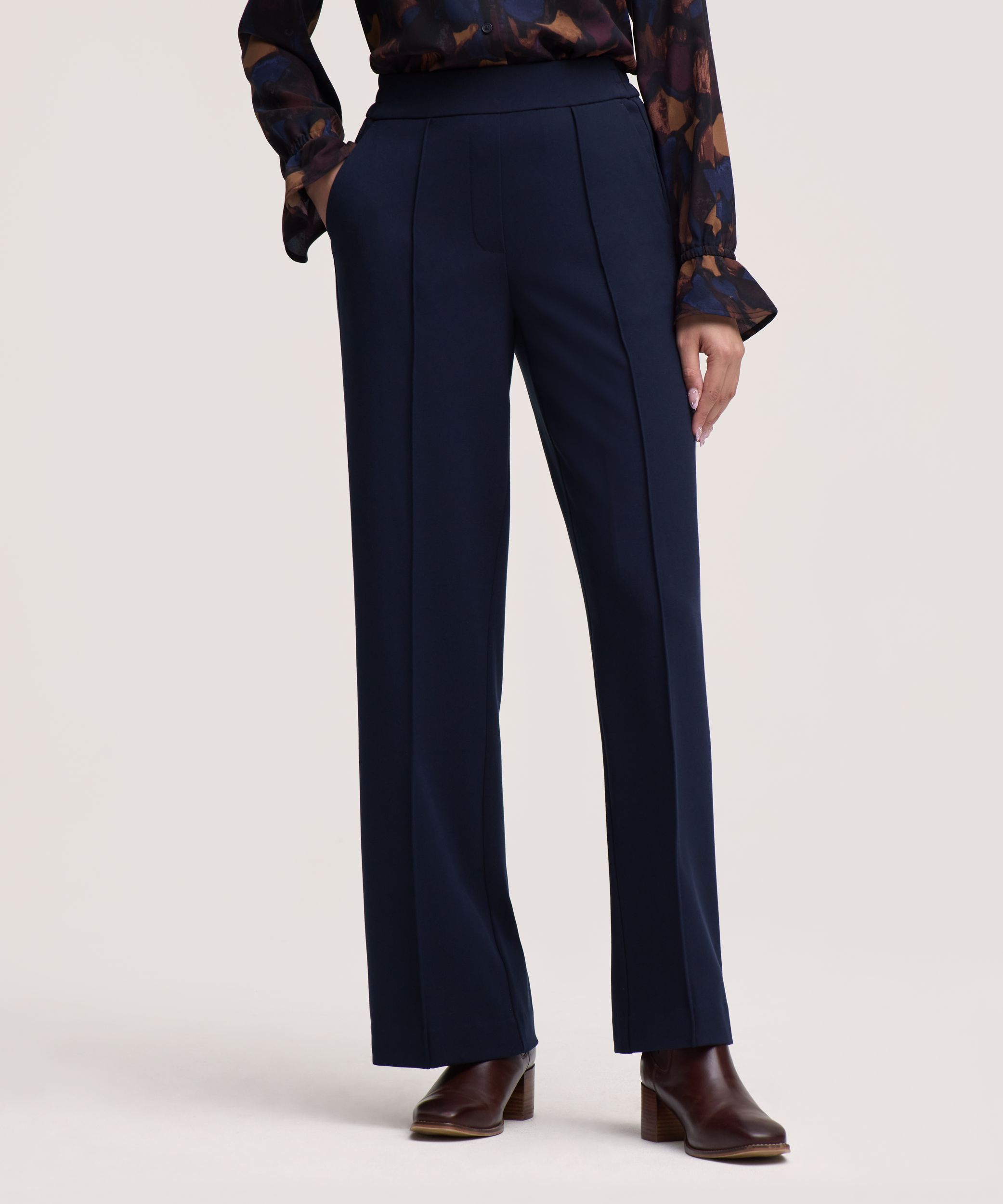 Pantalon à enfiler à drapé doux pour femmes, Denver Hayes