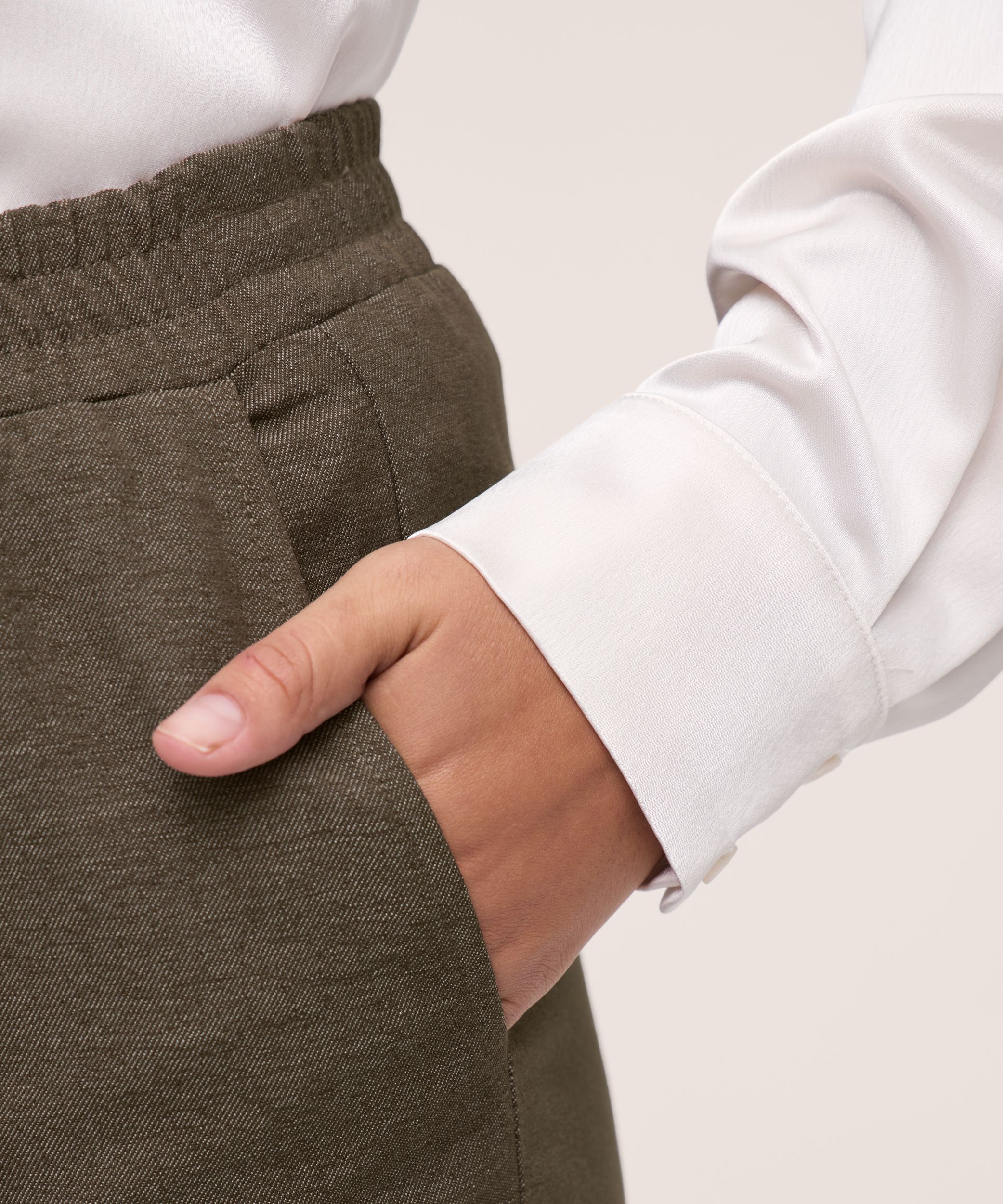 Pantalon en sergé doux à enfiler pour femmes, Denver Hayes