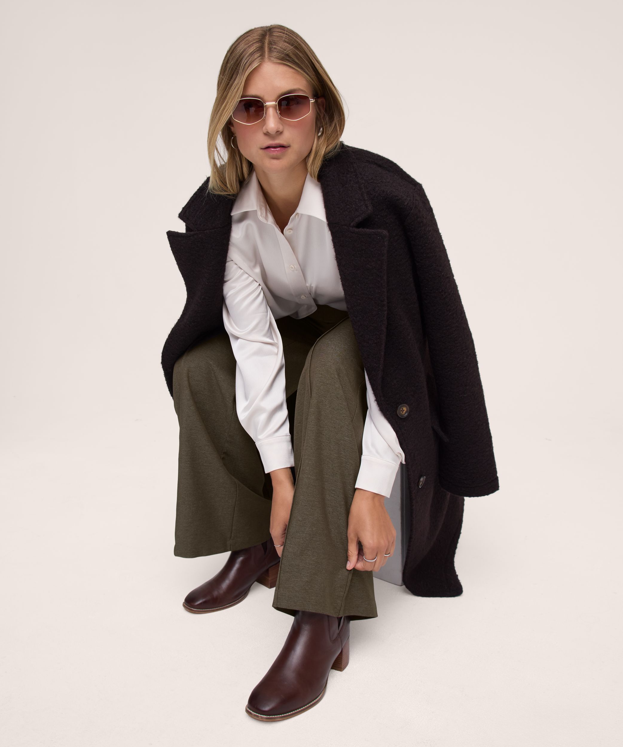 Pantalon en sergé doux à enfiler pour femmes, Denver Hayes