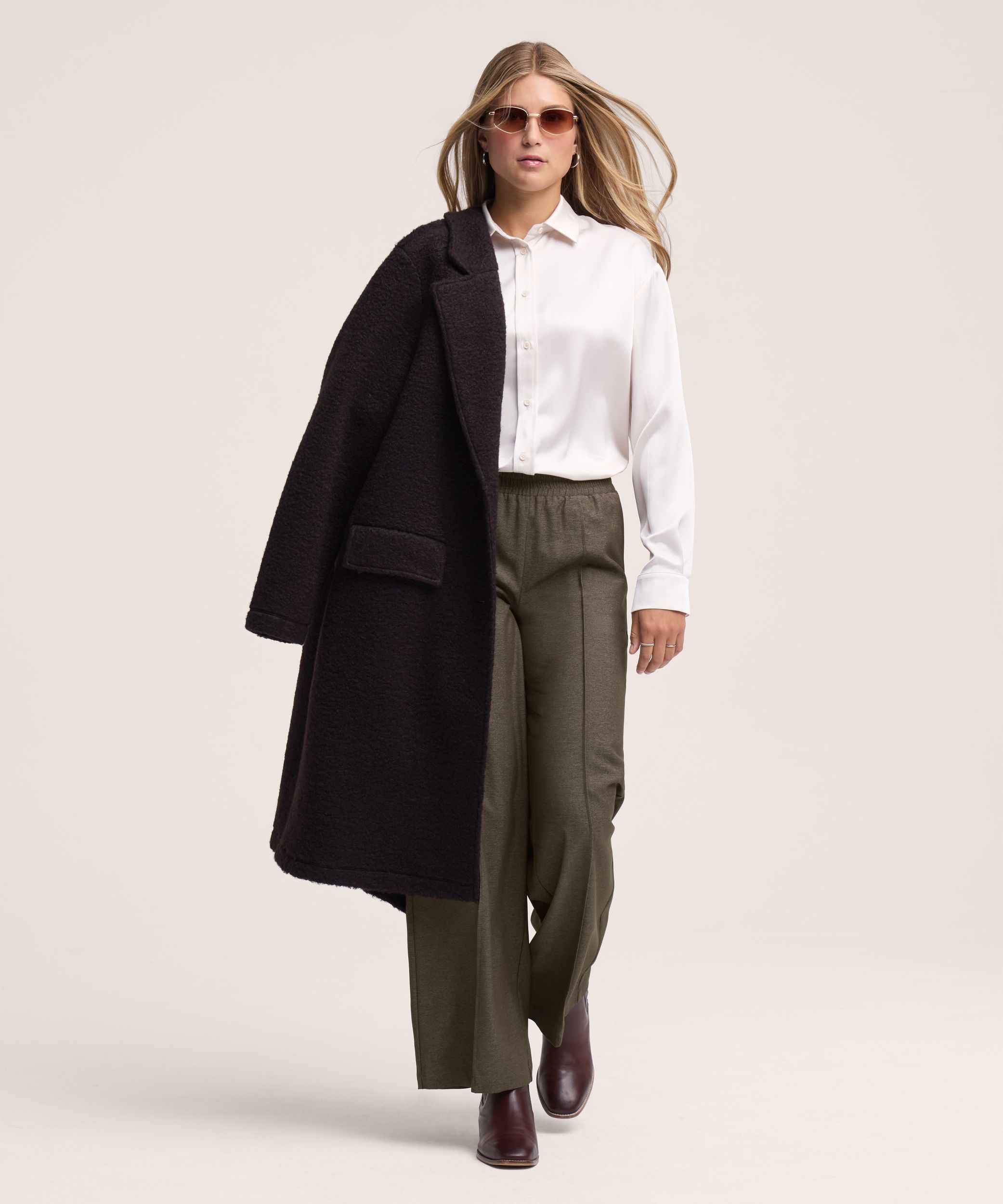 Pantalon en sergé doux à enfiler pour femmes, Denver Hayes