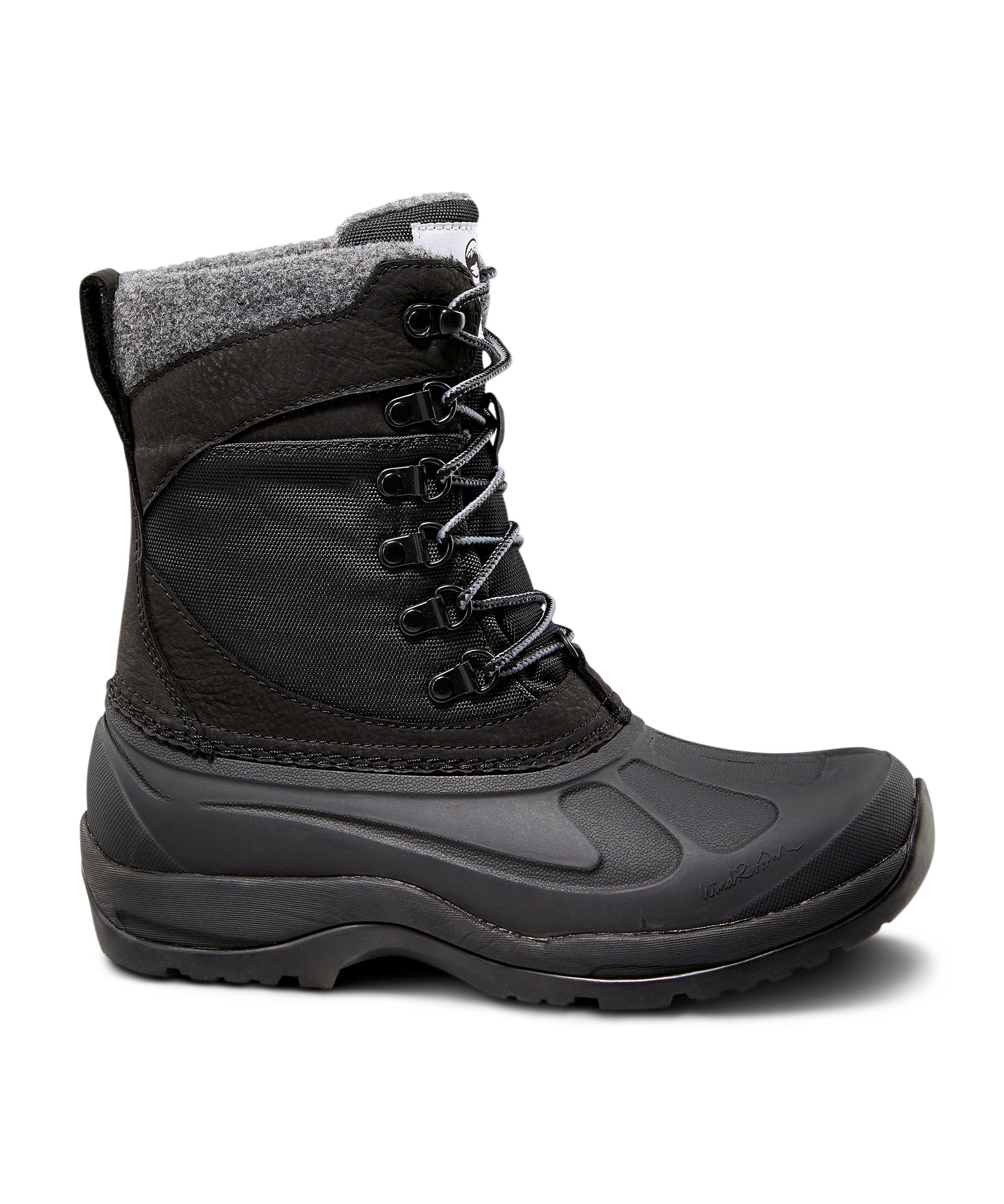 WindRiver Women's Blackcomb IceFX Water Repellent Lace Up Winter Boots - Black