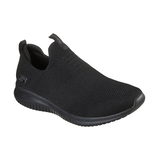 Skechers Women's Ultra Flex - First Take Stretch Knit Slip On Sneakers Front_Three_Fourths_Angled_Right