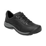 Keen Canada Outdoor Women's Presidio II Water Repellent Leather Hiking Shoes - Black/Grey Front_Three_Fourths_Angled_Right