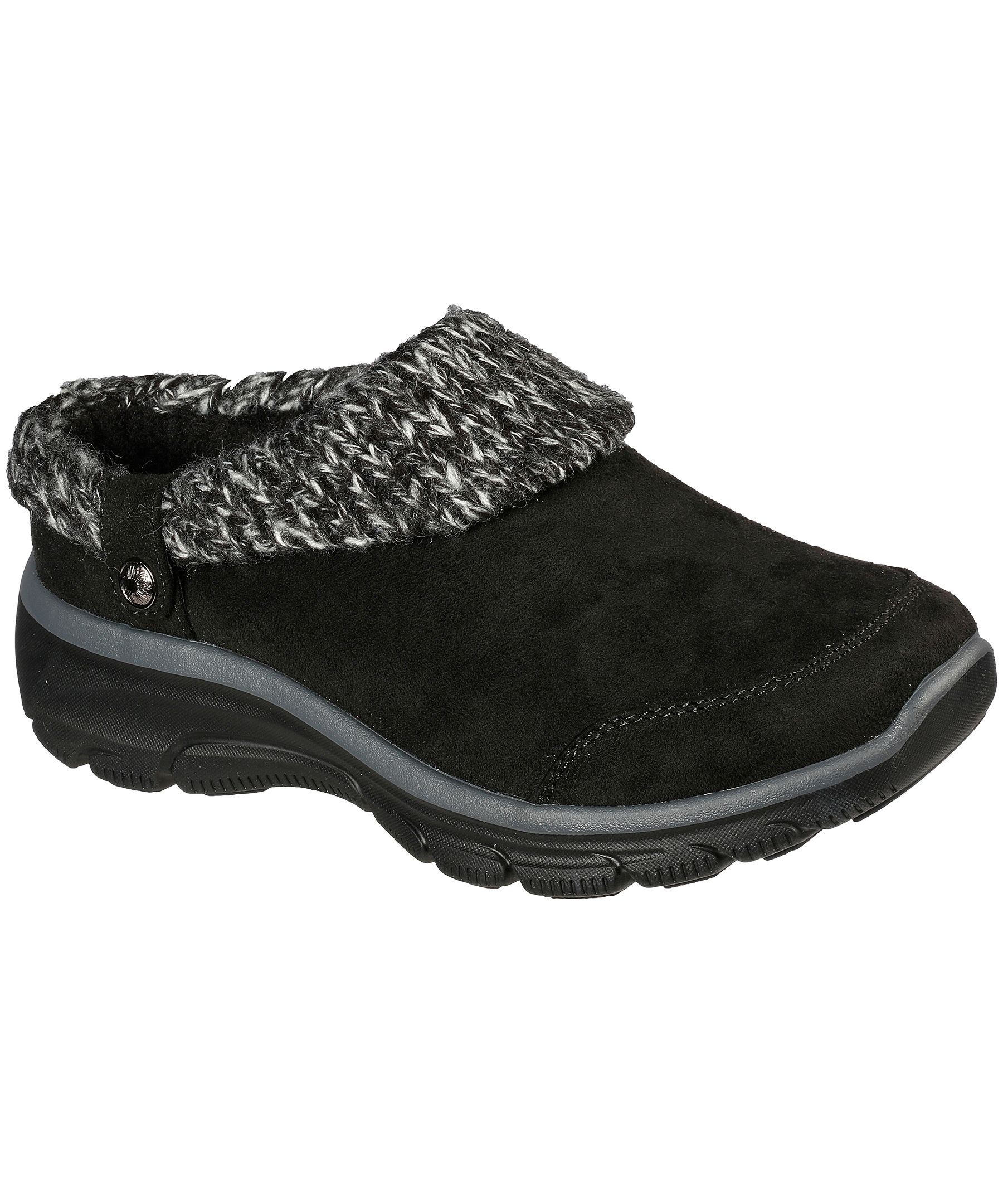 Skechers Women's Easy Going - Good Duo Water Resistant Slip On Shoes - Black