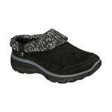 Skechers Women's Easy Going - Good Duo Water Resistant Slip On Shoes - Black Front_Three_Fourths_Angled_Right
