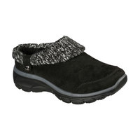 Skechers Women's Easy Going - Good Duo Water Resistant Slip On Shoes - Black Front_Three_Fourths_Angled_Right