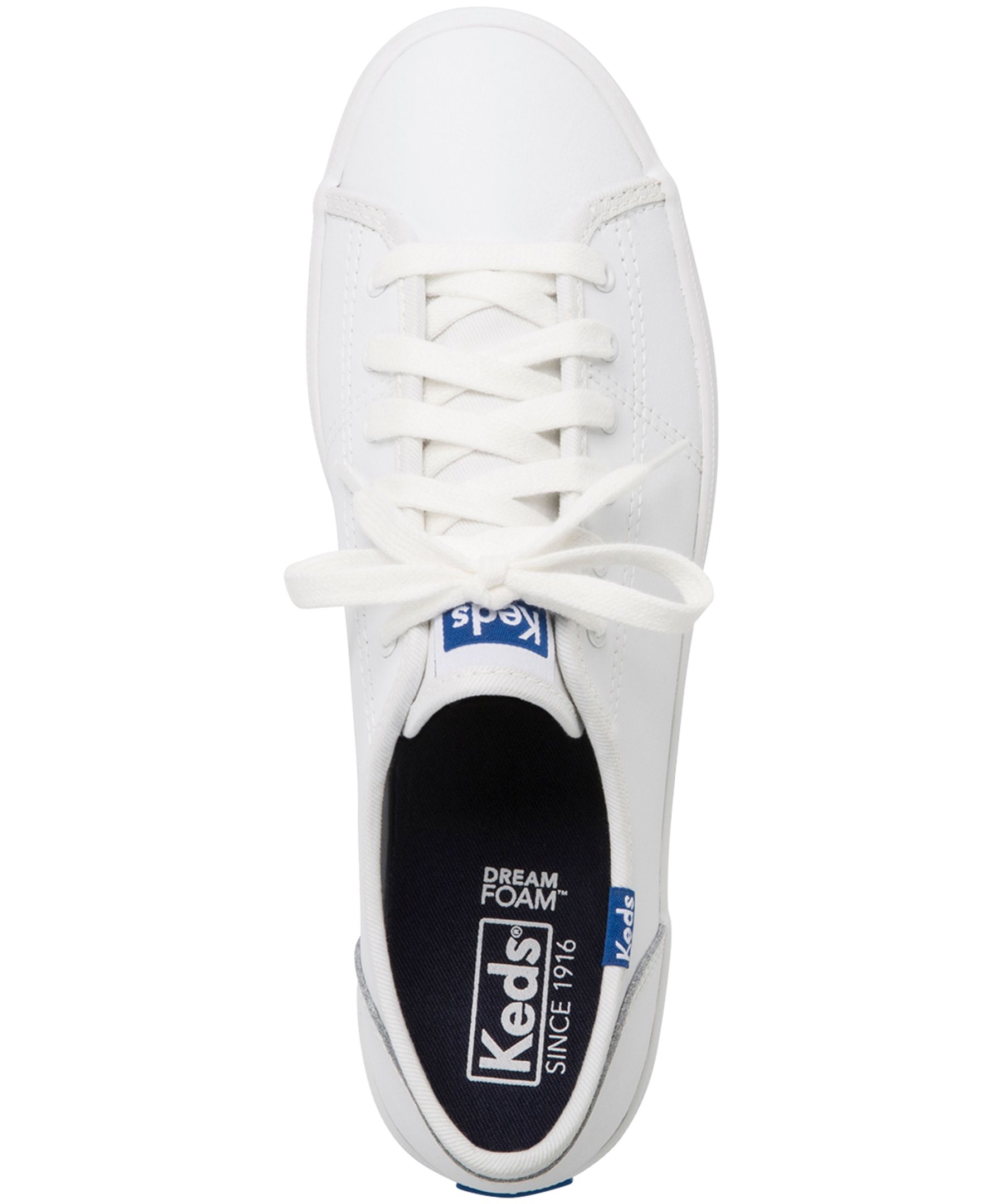 KEDS Women s Kickstart Leather Sneakers White Marks