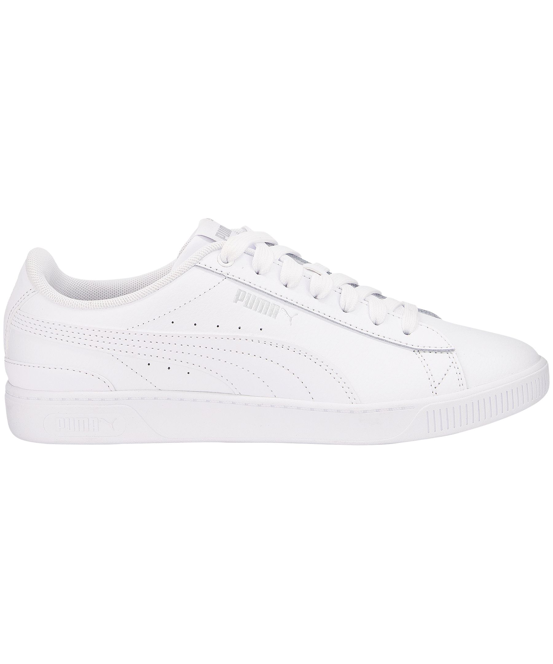 PUMA Chaussures de sport en cuir pour femmes, Vikki&nbsp;V3 - blanc et argenté