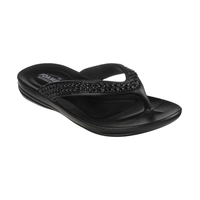 Skechers Women's Glitzy Foamies Rhinestone Flip Flop Sandals Front_Three_Fourths_Angled_Right