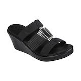 Skechers Women's Rumble On Wedge Slip On Sandals Front_Three_Fourths_Angled_Right