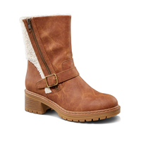 Denver Hayes Women's Ayla Fur Lined Boots - Brown Front_Three_Fourths_Angled_Right